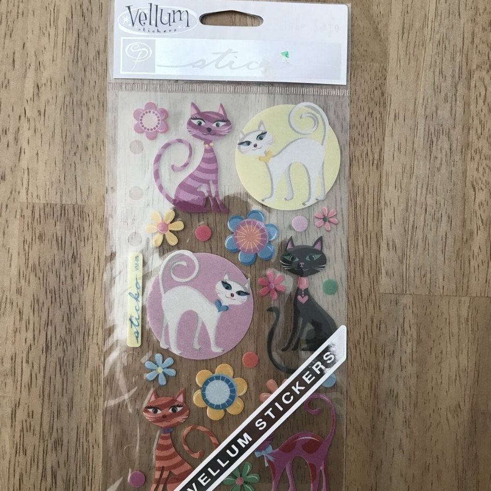 Stickopotamus Vellum Stickers Krazy Kitties Scrapbook